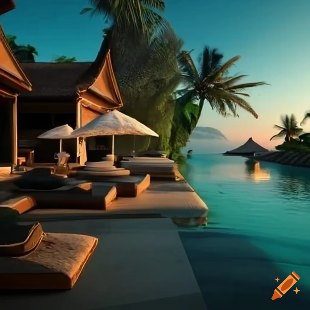 Beach resort in Bali for a presentation concept