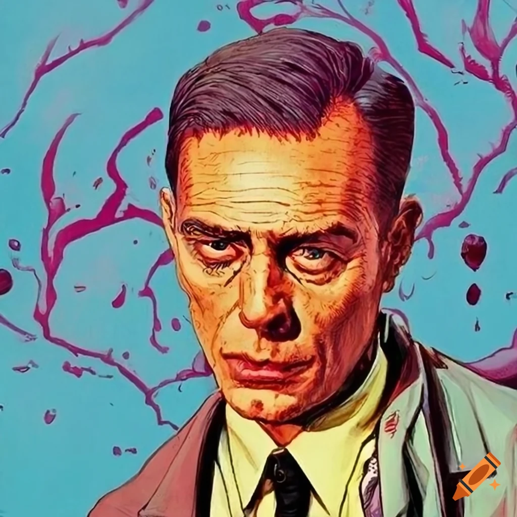 Vintage GTA graphic novel art inspired by James Gurney and Norman Rockwell with LSD influences
