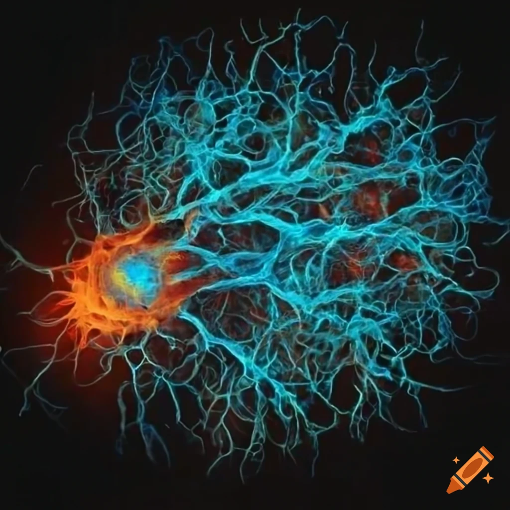 Burning neuron cell