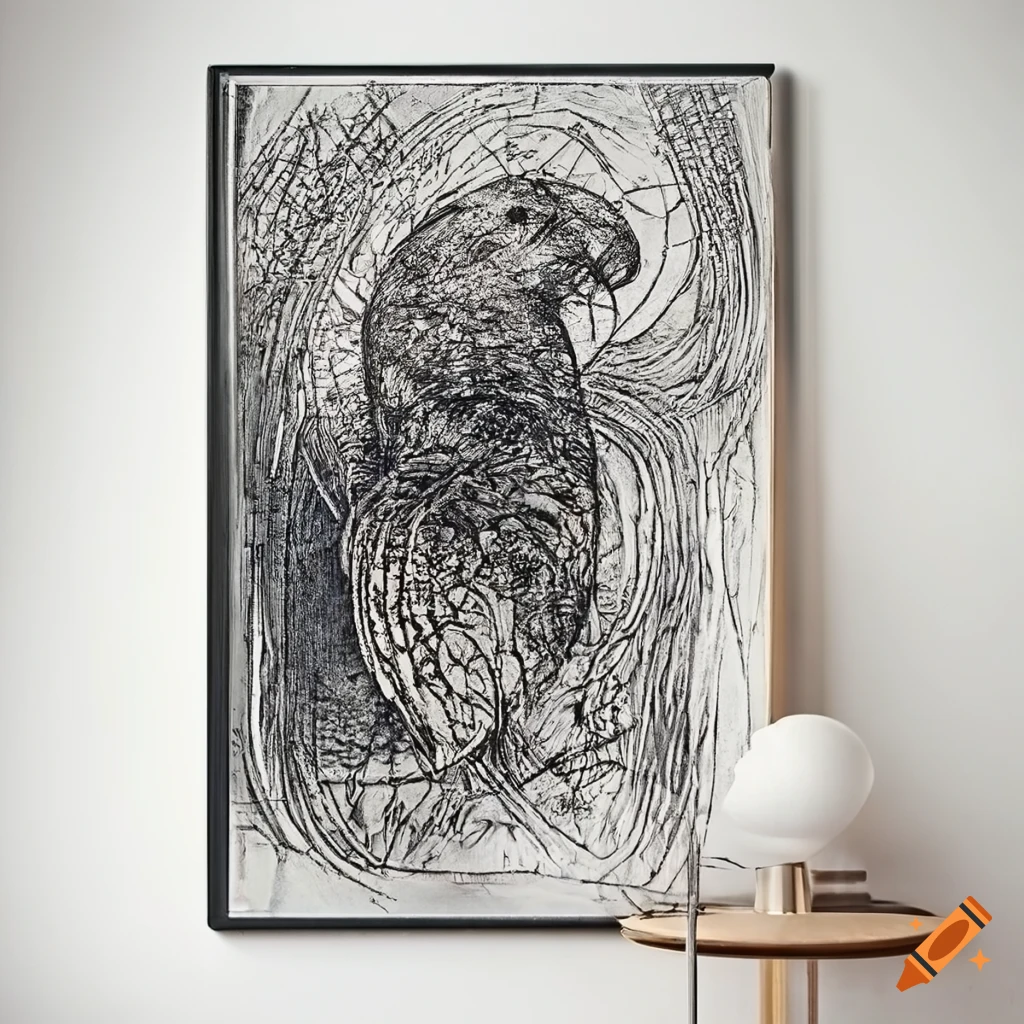 Modern etching art piece