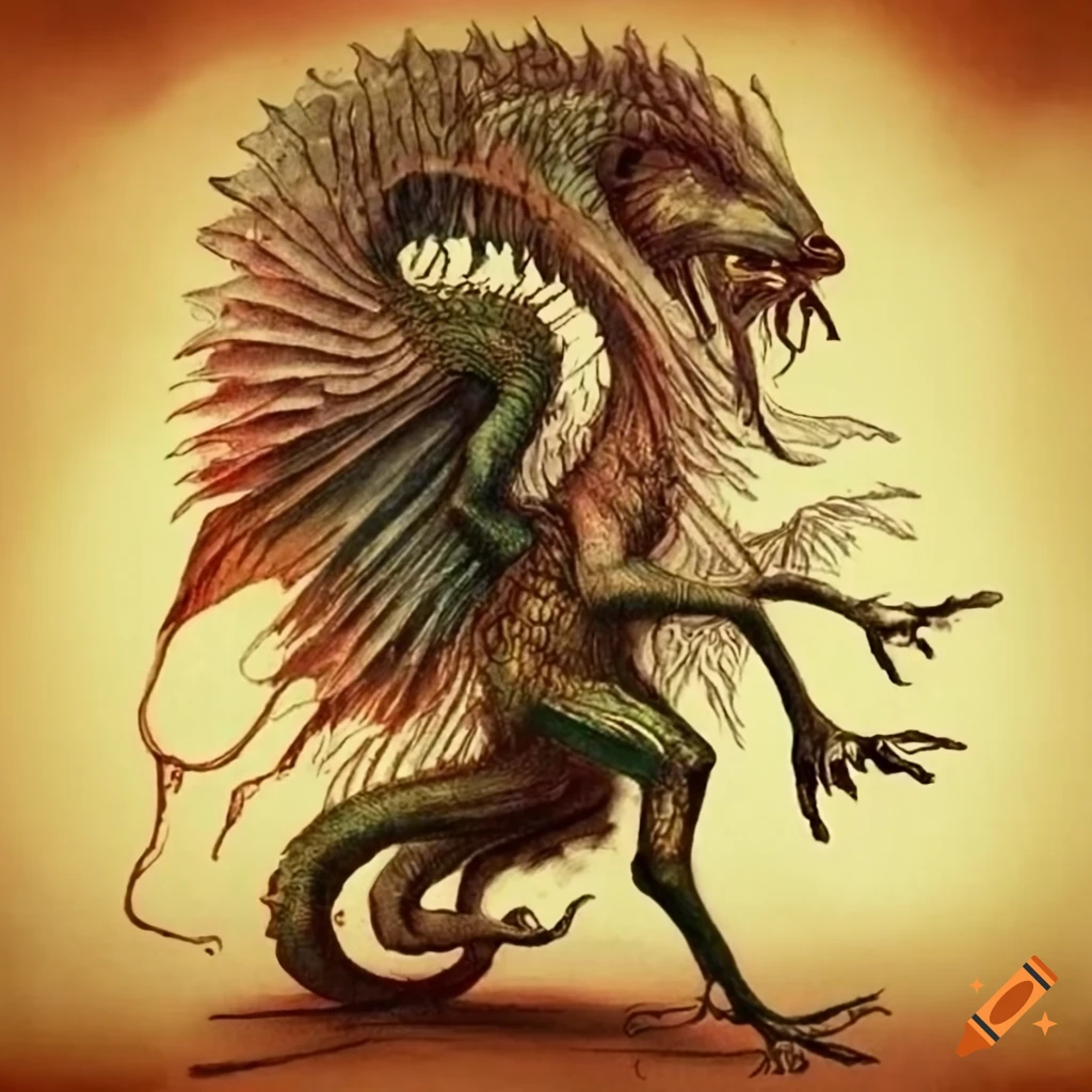 Illustrations of fantastical creatures inspired by victorian era