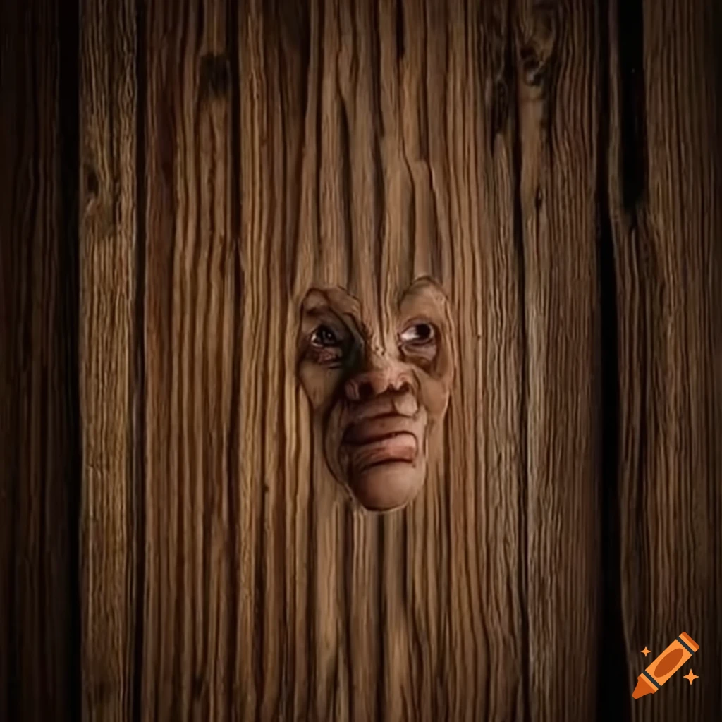 Wojak meme with hidden troll face in wooden walls
