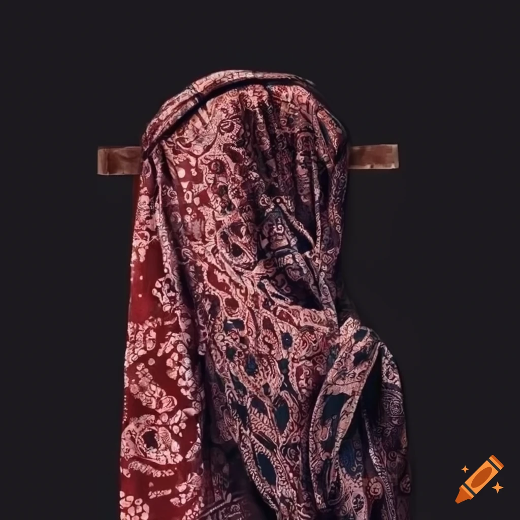Batik cloth hanging on a clothes line