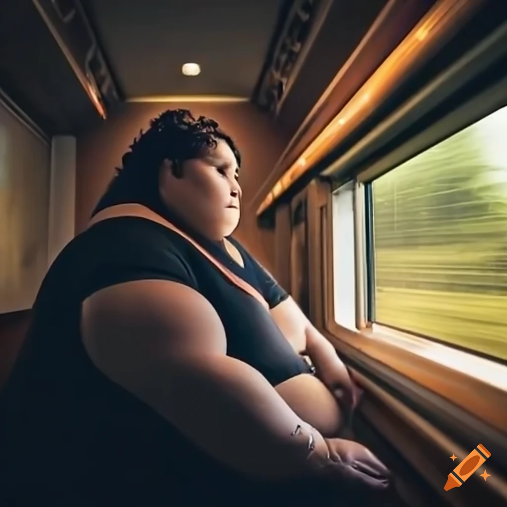 Overweight person on a train