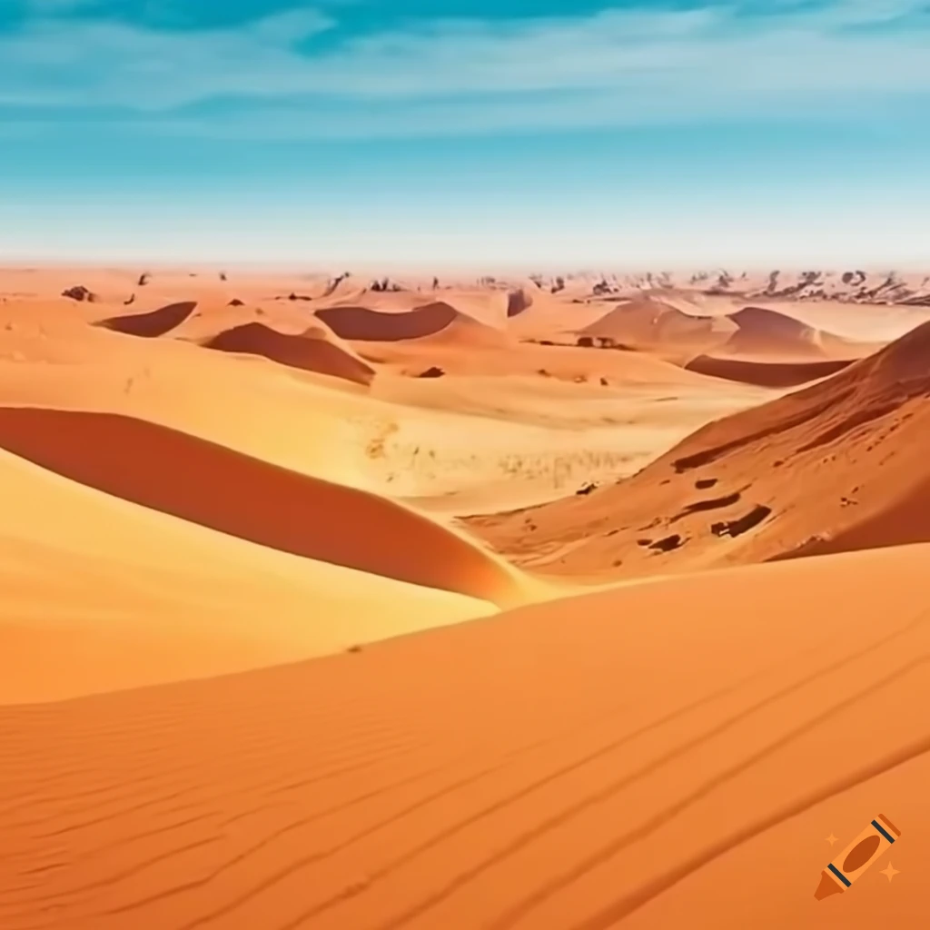 Un désert avec une oasis splendide