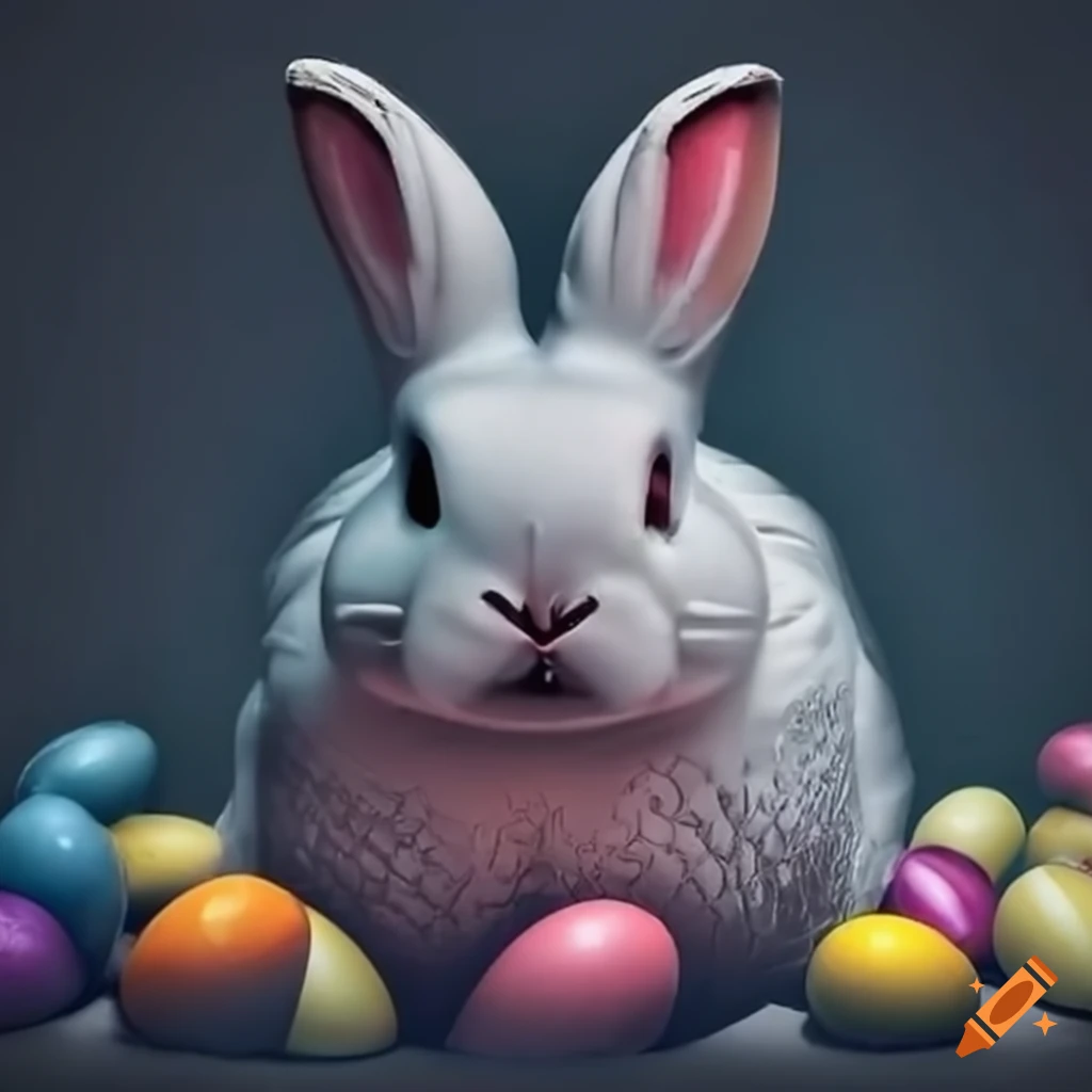Hacker easter bunny distributing malicious easter eggs on craiyon