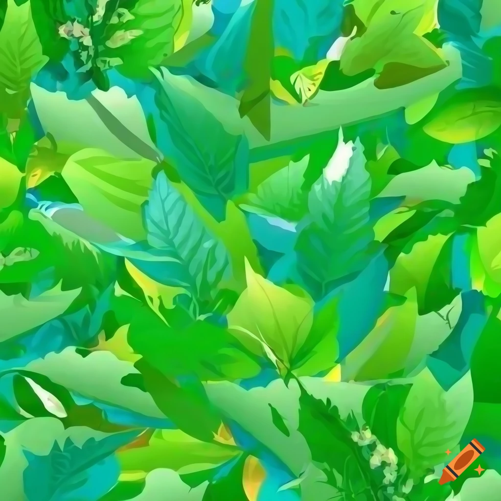 Enormous pile of green leaves under a bright blue sky in a meadow