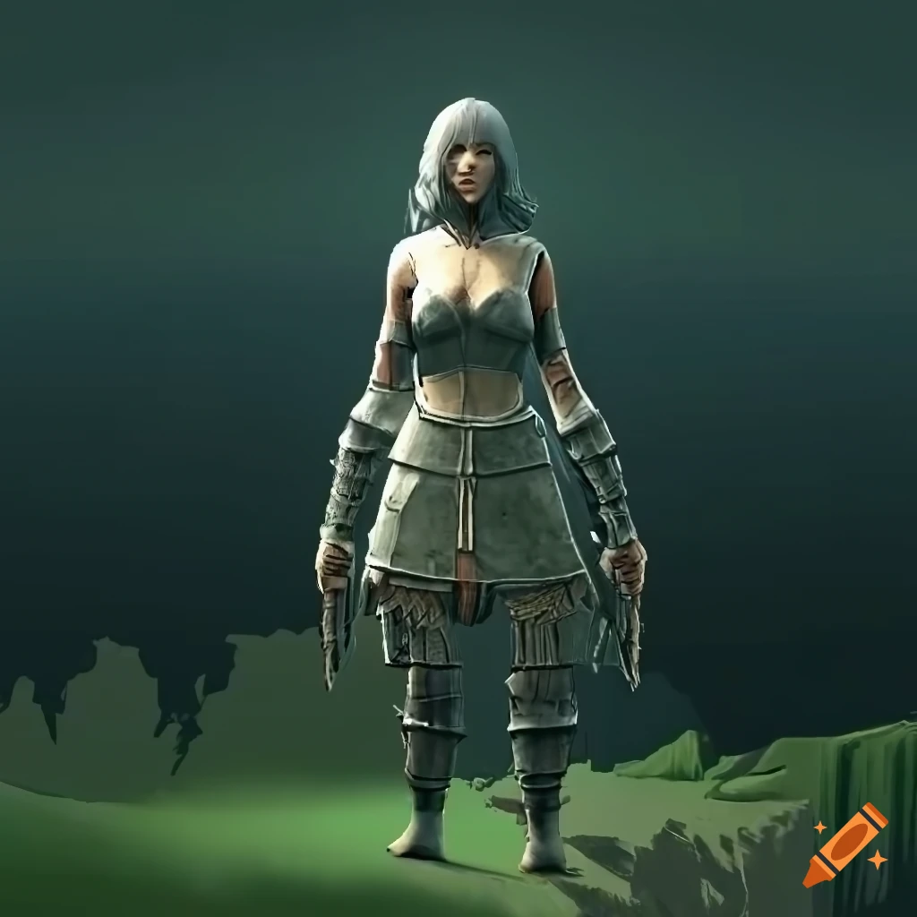 Female wanderer inspired by Shadow of the Colossus in the Forbidden Land