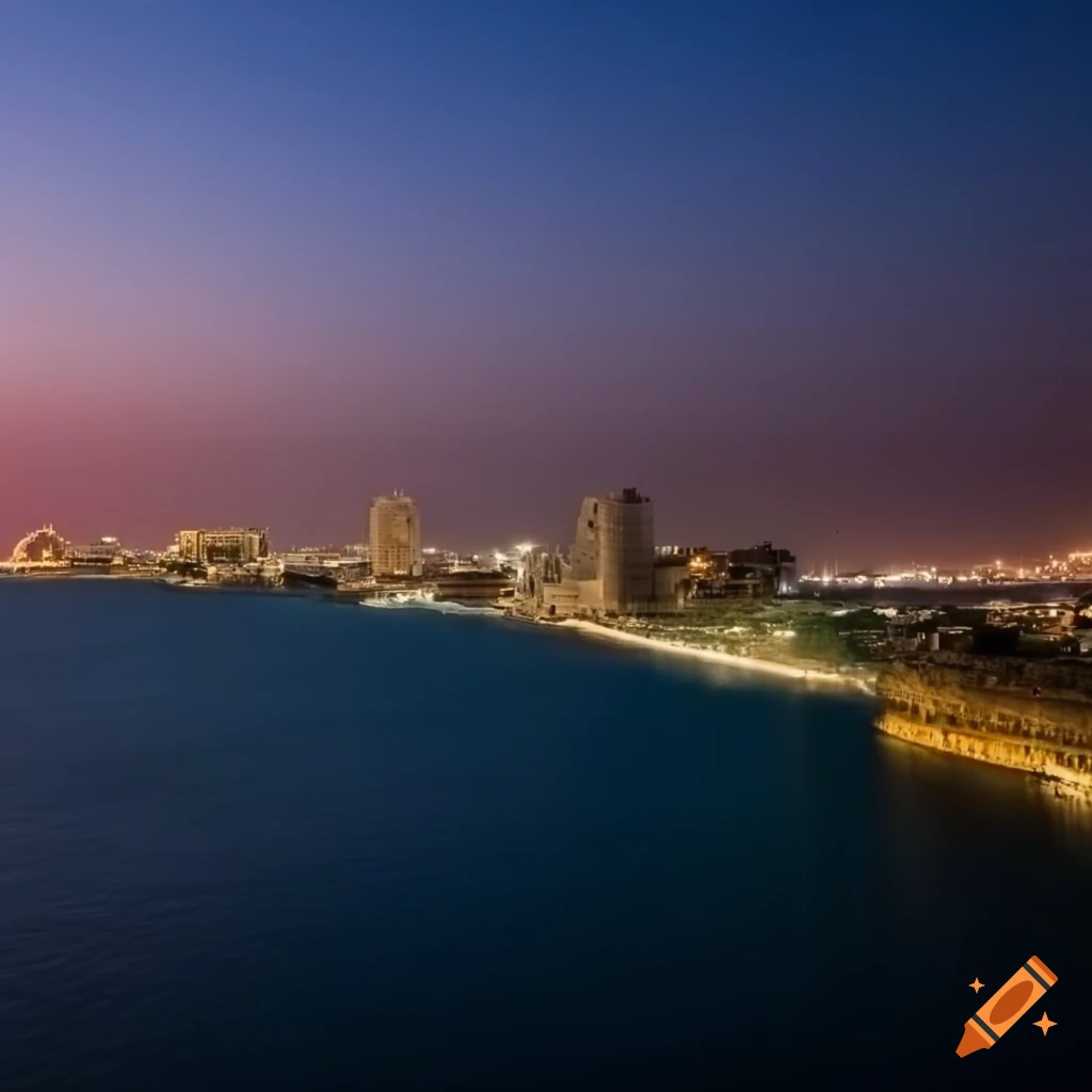 Middle Eastern megacity with ancient Egyptian and Greek influences on the Mediterranean coast