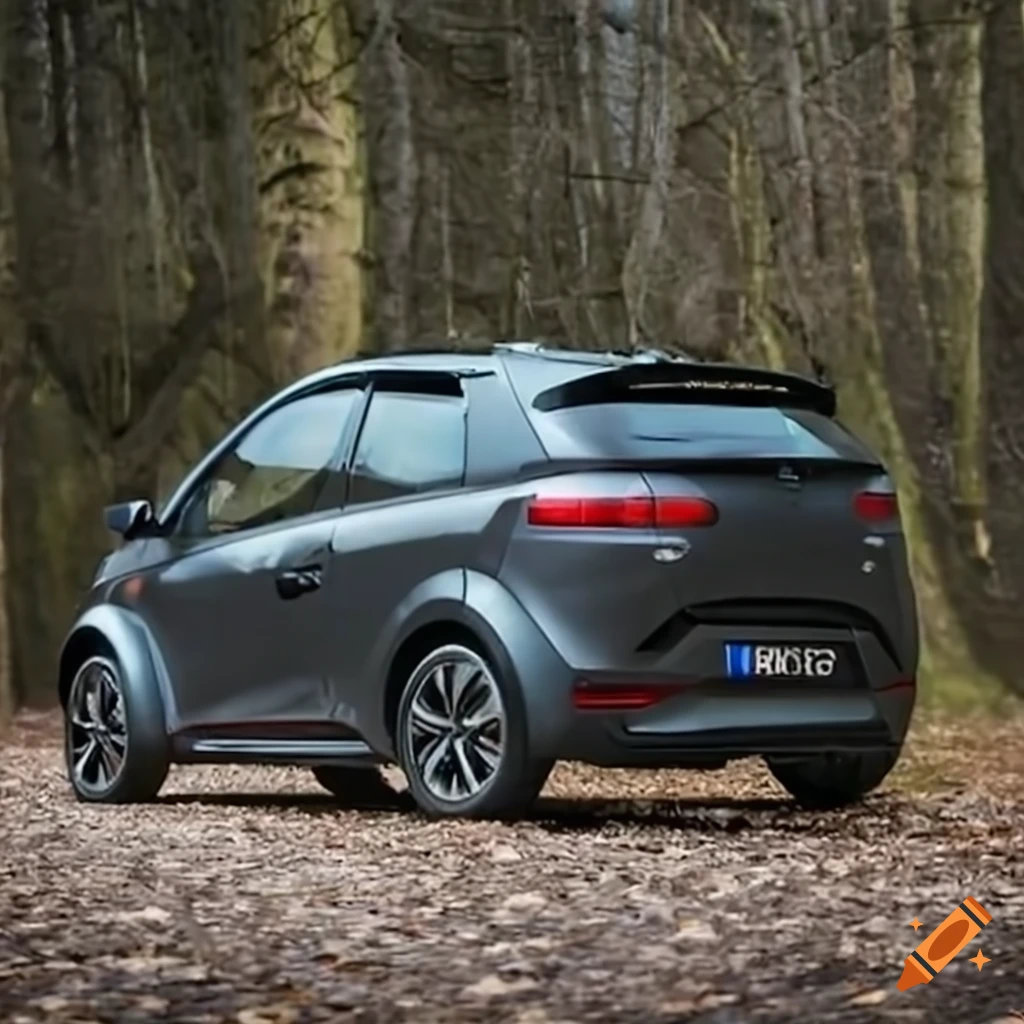 Electric car parked in an off-road trail