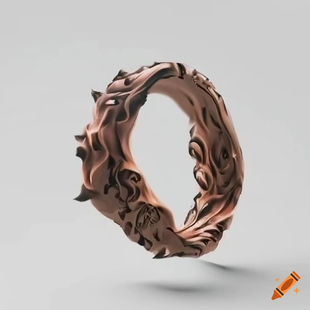 Ring with a stylized blackthorn flower emblem