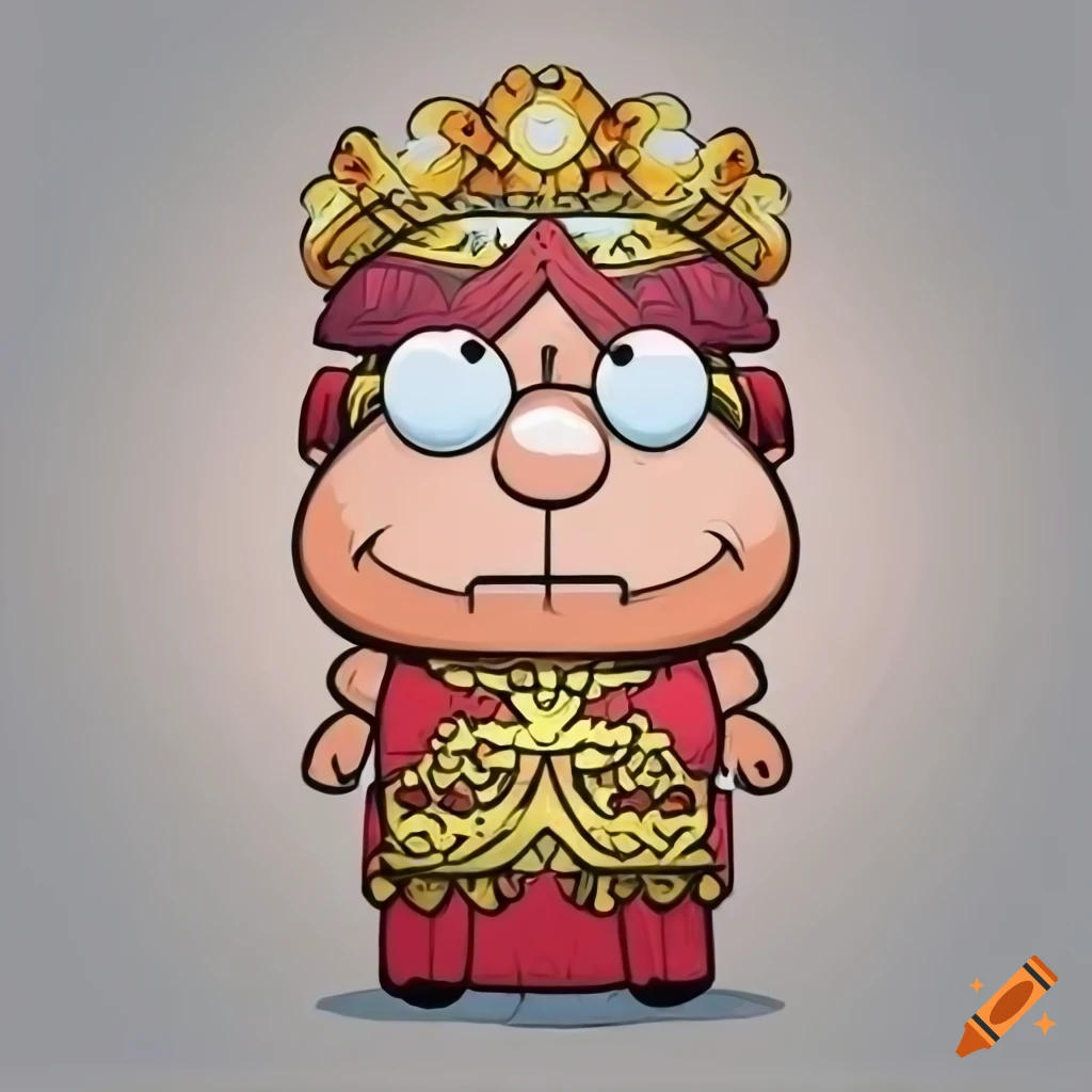 Colorful cartoon illustration of an ancient Roman emperor