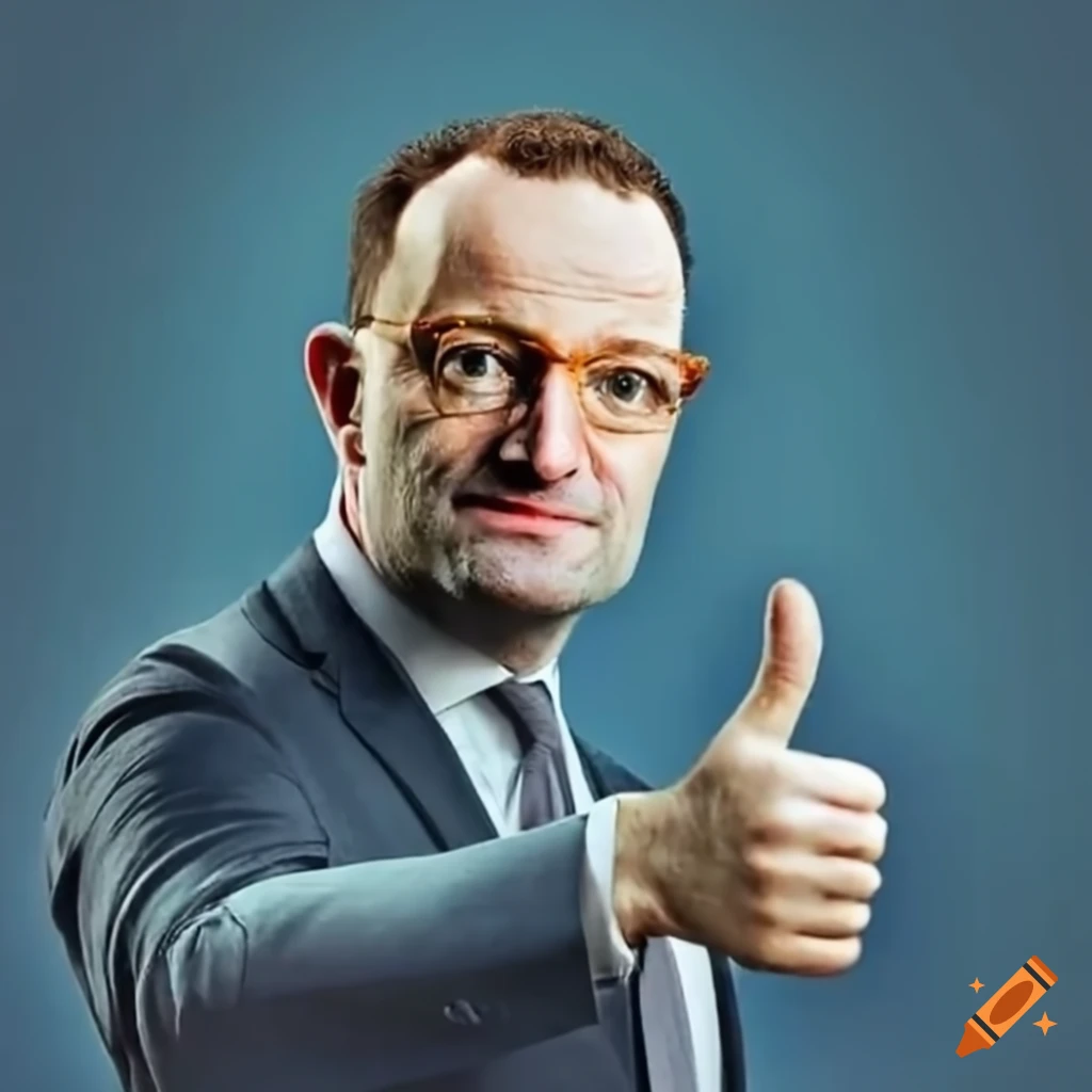 German politician Jens Spahn giving a confident thumbs-up gesture
