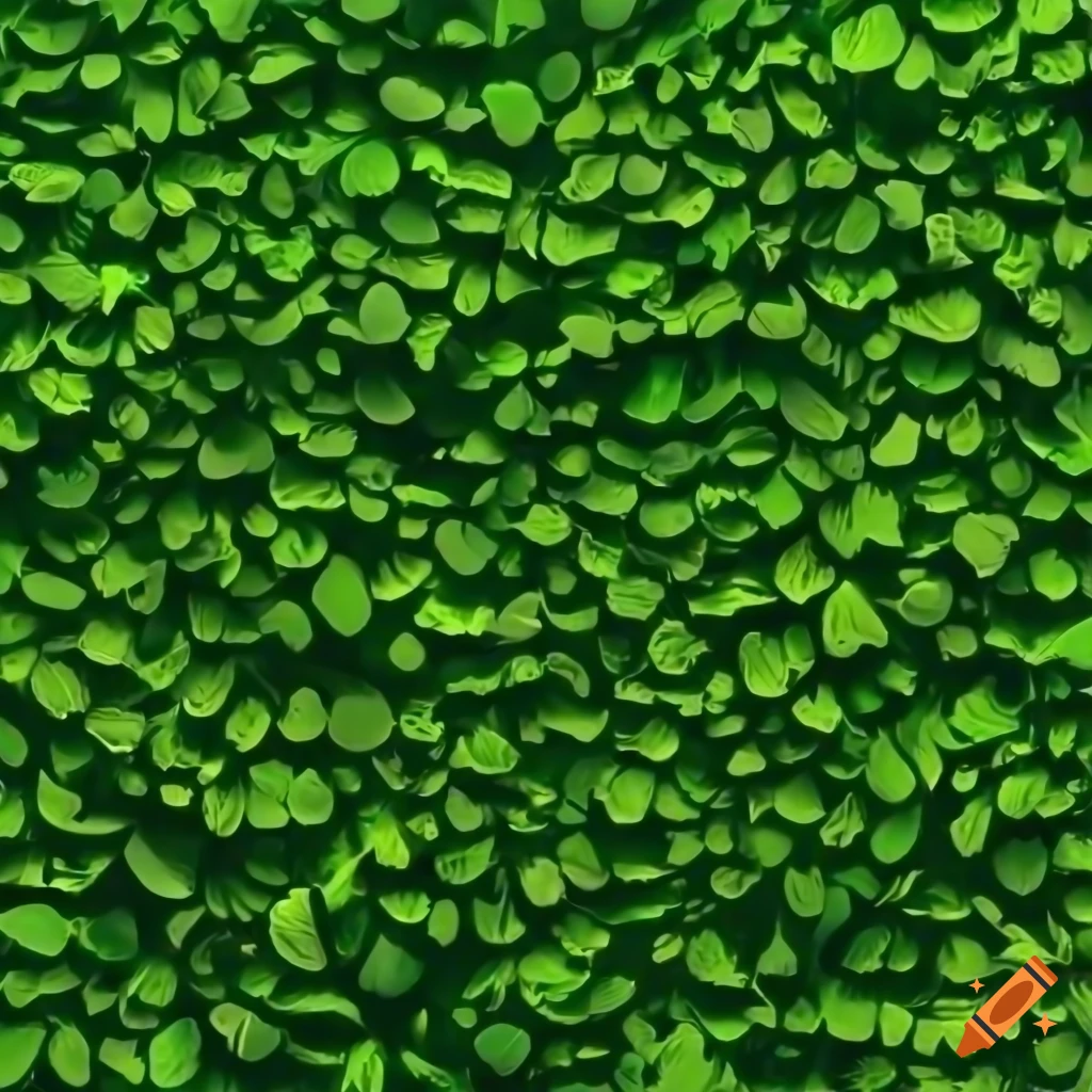 Enormous pile of green leaves in a bright meadow under a blue sky