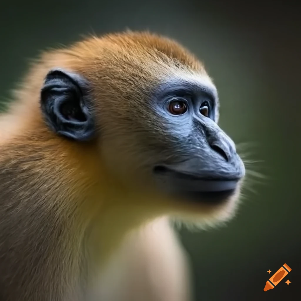 Cyan monkey with two arms