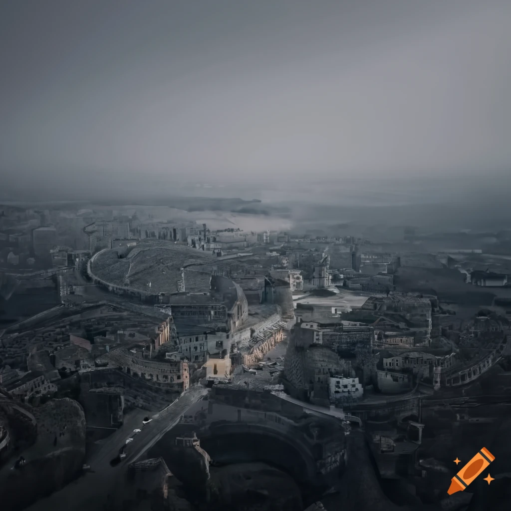 Aerial view of the colosseum with the quote 'rome wasn't built in a day