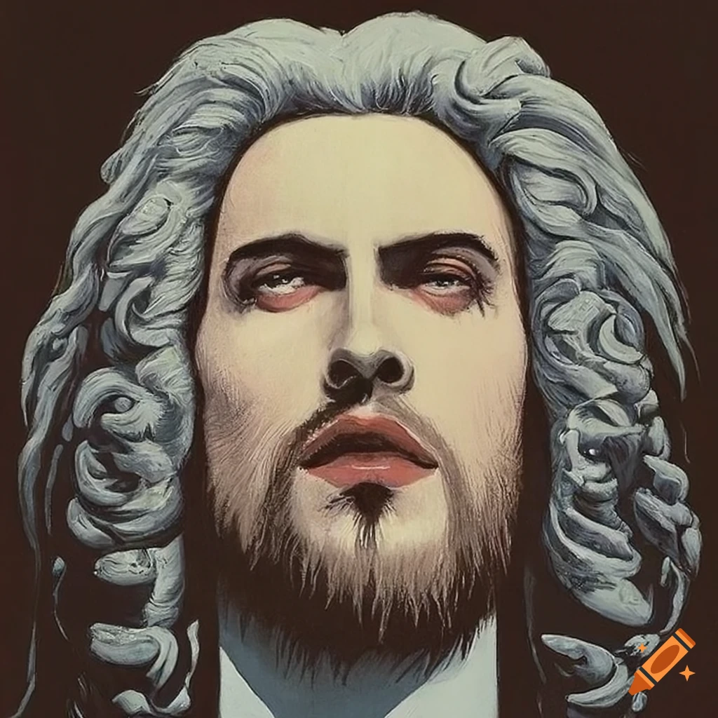 Close-up portrait of bearded Jesus Christ with white wig by Patrick ...