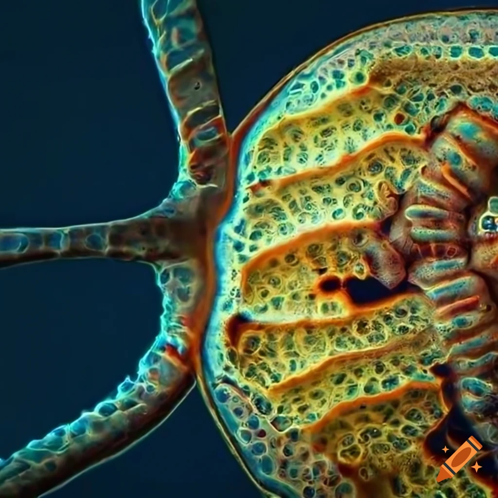 In this hyperrealistic microscopic micro photograph 📷 of a horrifying