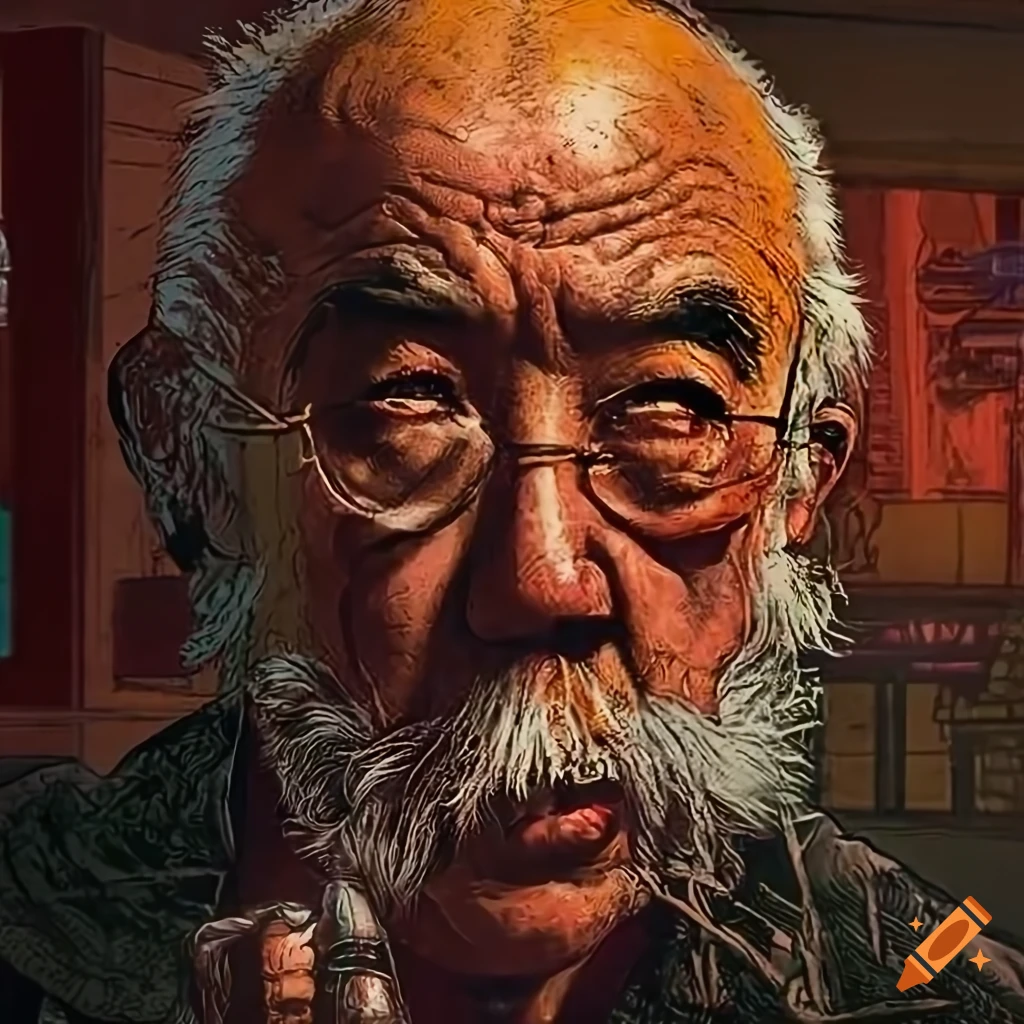 Asian vintage GTA graphic novel inspired by James Gurney and Norman Rockwell with stunning lighting details and vivid magic