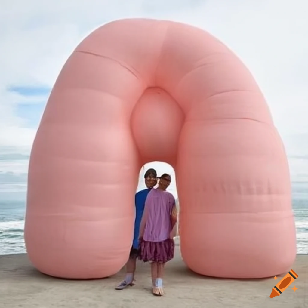 Colorful inflatable Spencer Tunick sculpture inspired by Ernesto Neto