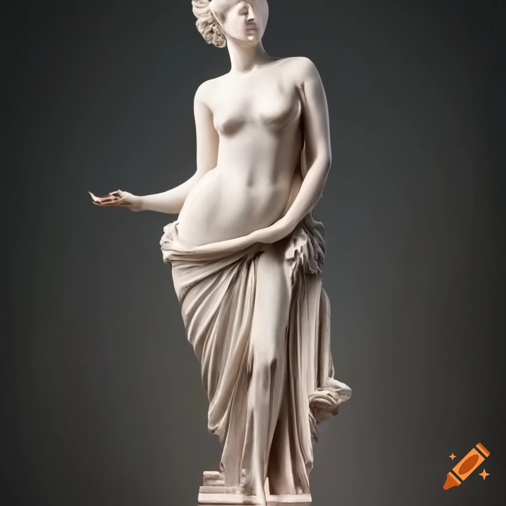 Sculpture of a woman's figure carved out of marble