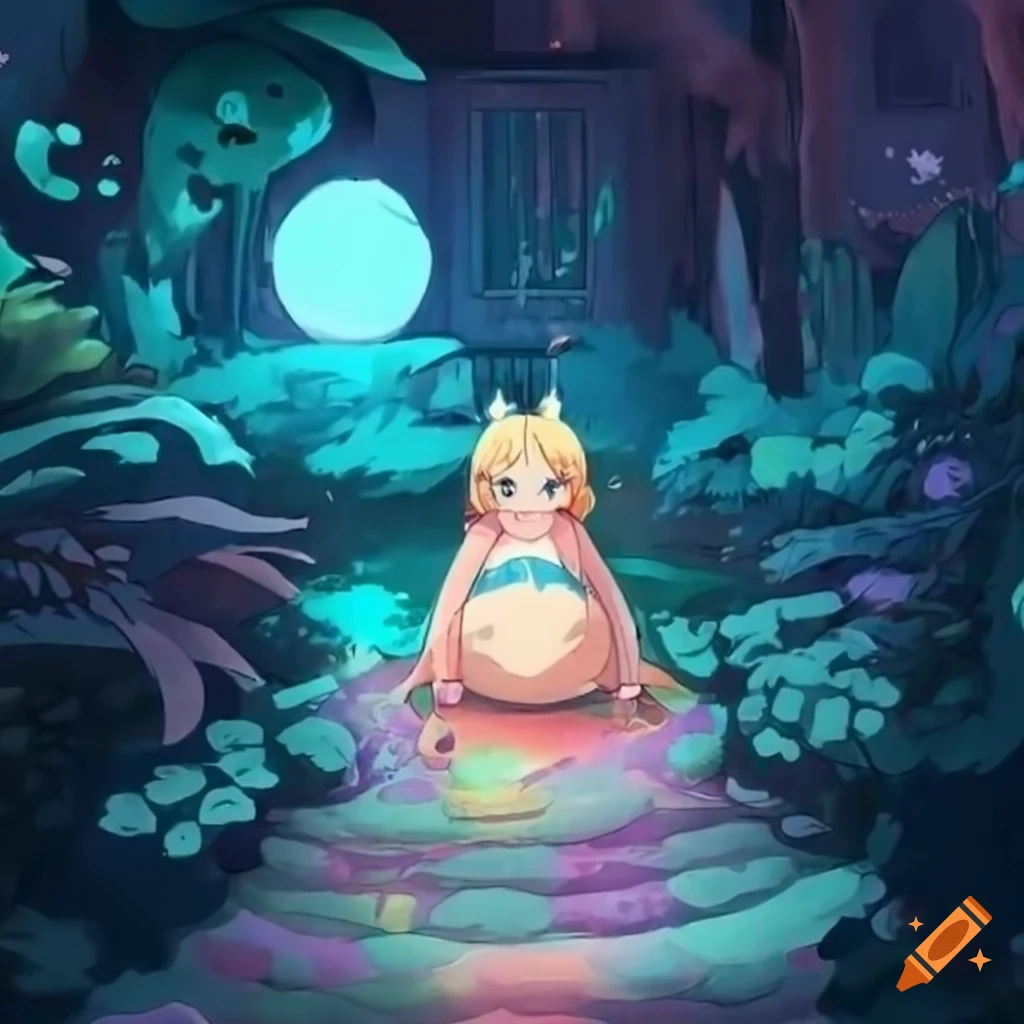 Charming vtuber in a Studio Ghibli-inspired setting with pastel colors