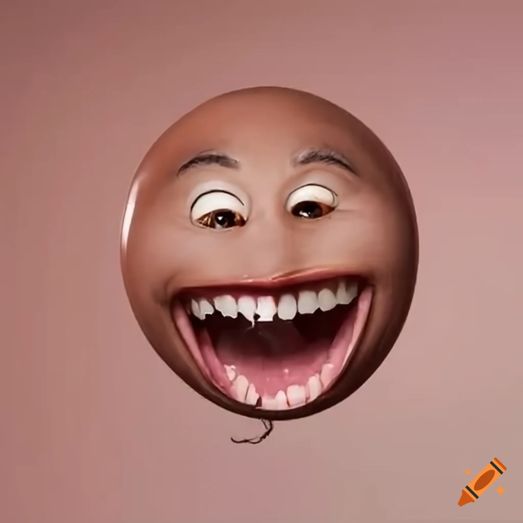Big round smiling face with visible teeth