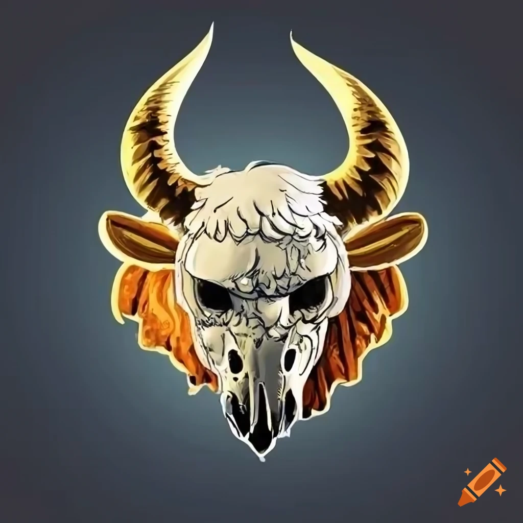 Cartoon justice eagle with bison skull