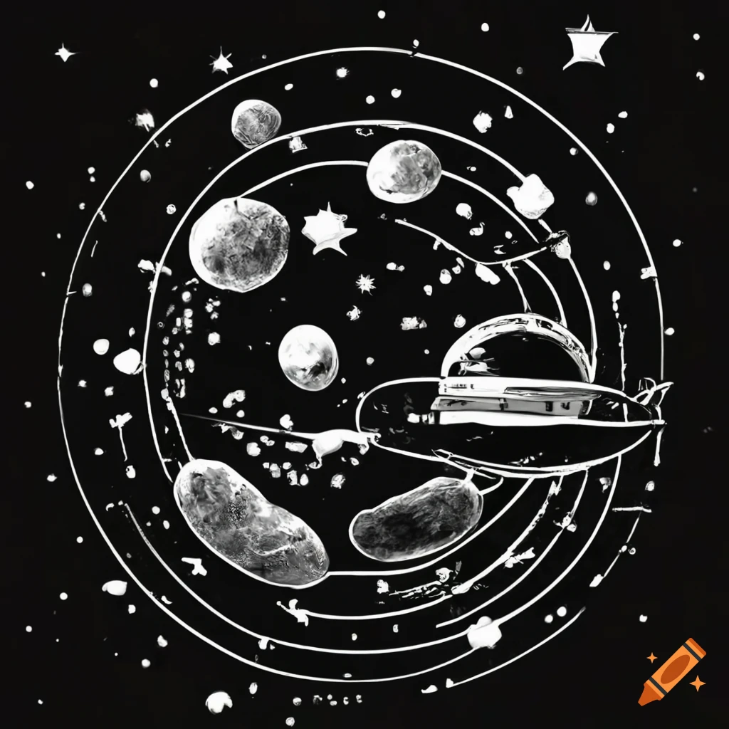 Potato in outer space with technology elements on Craiyon