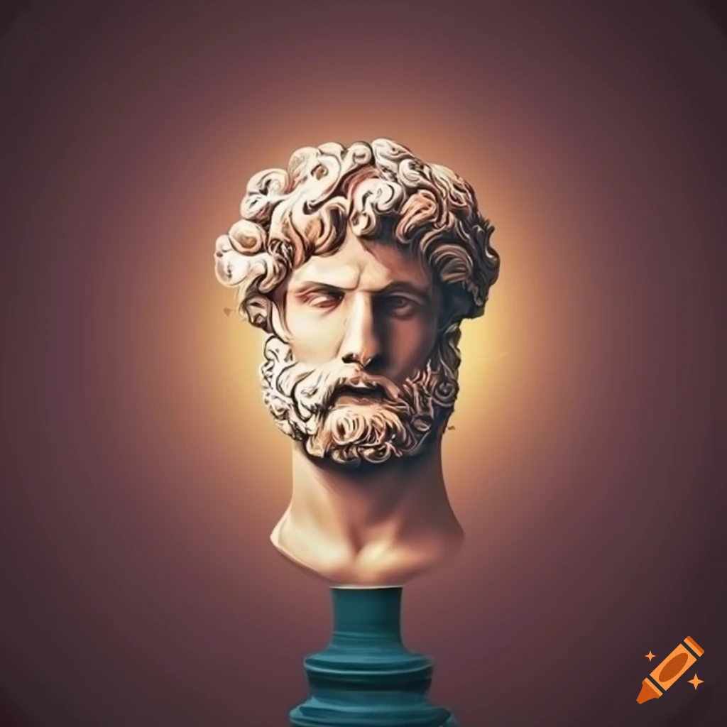 Thinking ancient Greek god in a minimalist design