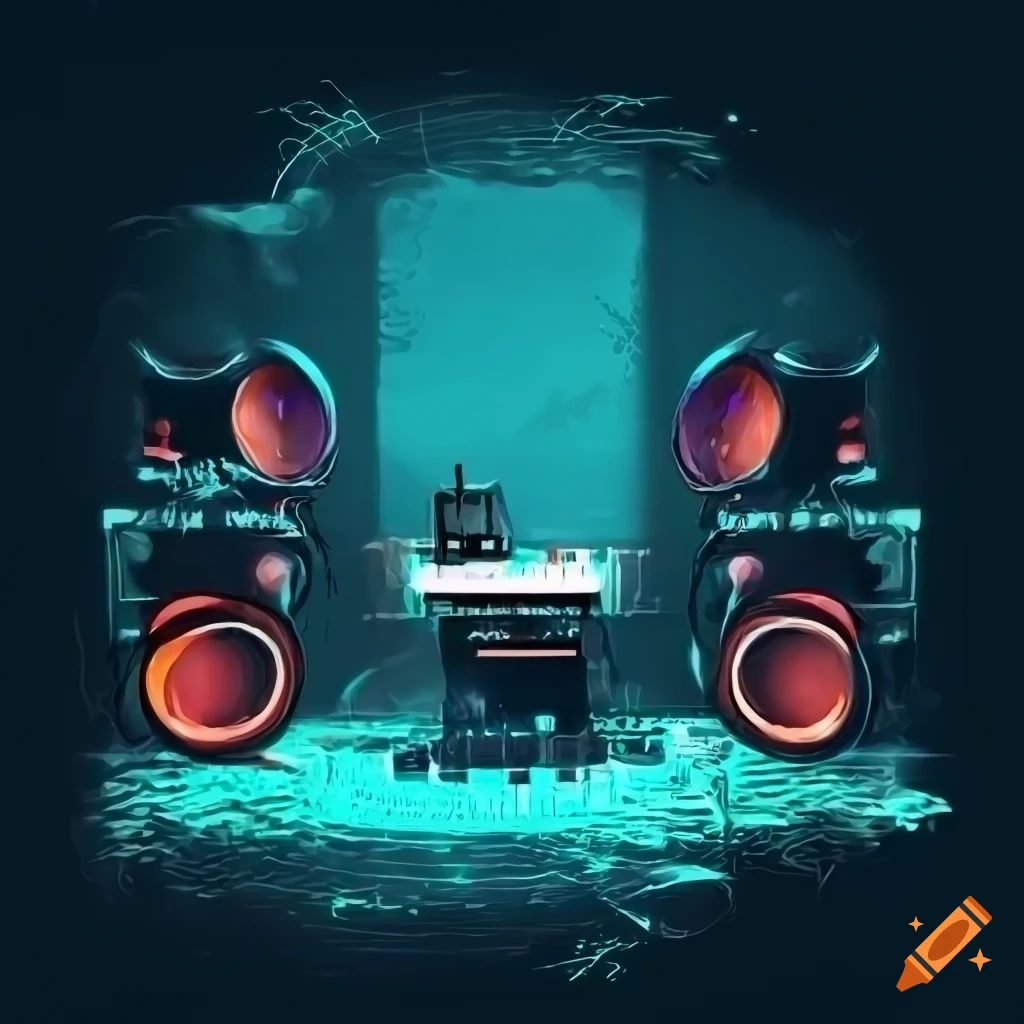 Illustration for house and techno DJ set 'transition(s)' in a digital art style