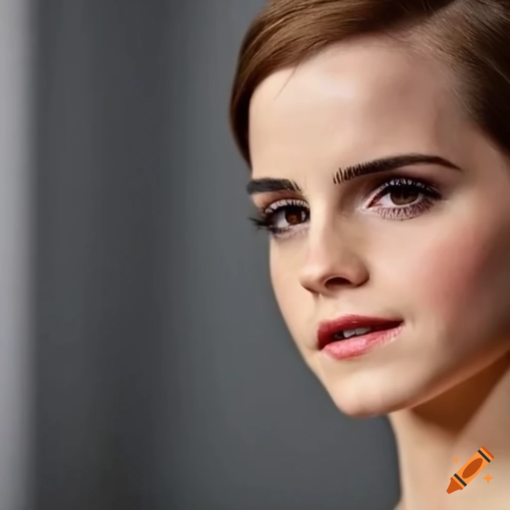 Close-up of Emma Watson's expressive and alluring green eyes with