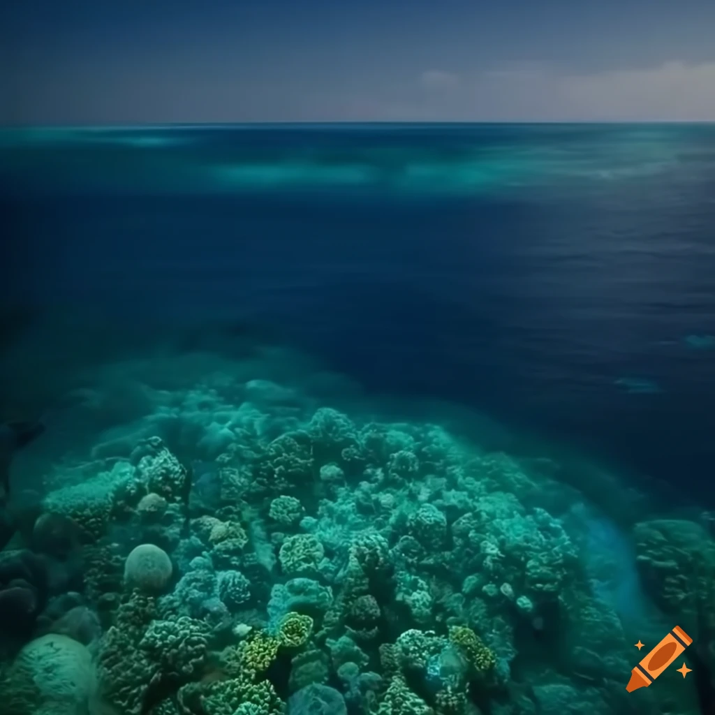 Beautiful coral atoll on Craiyon