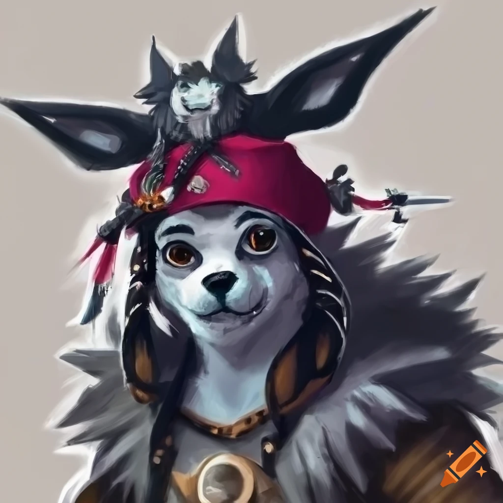 Anthropomorphic chihuahua in tribal DnD shaman attire, depicted in charcoal drawing