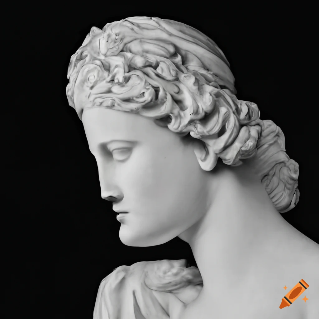 Greek statue of a woman coming to life on Craiyon