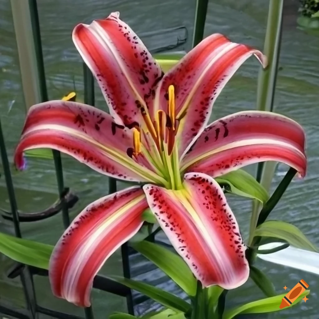 Lily flowering plant in a greenhouse