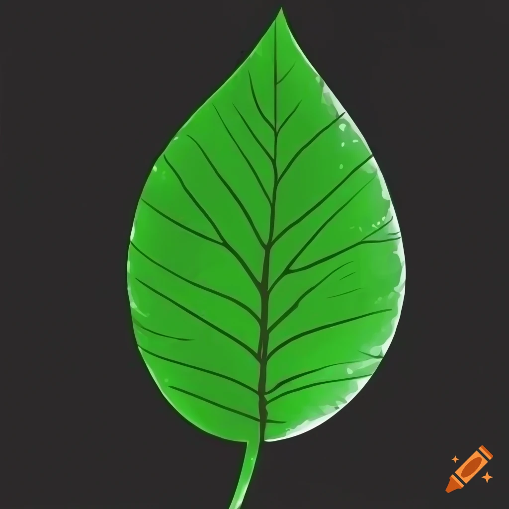 Single green leaf on monochrome white background