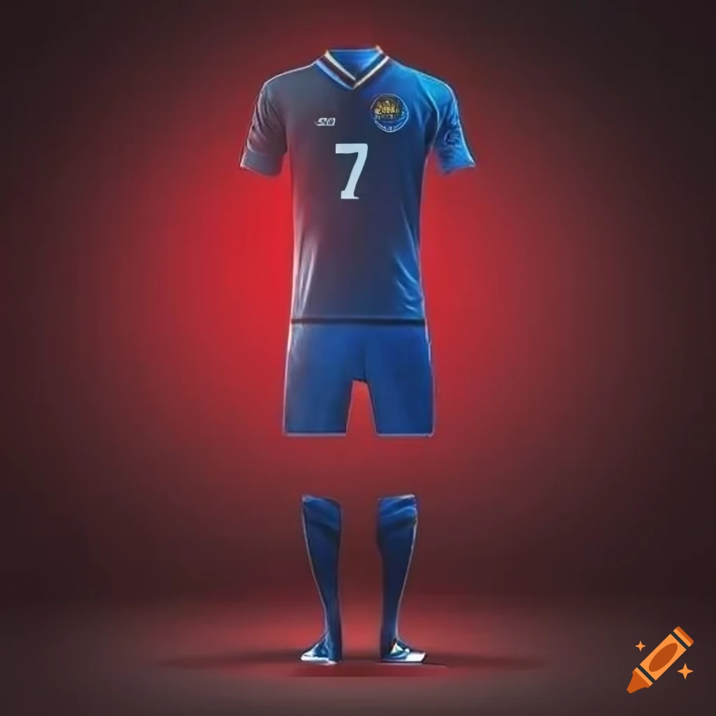 Kosovar football jersey template in red and black with Kosovo emblem