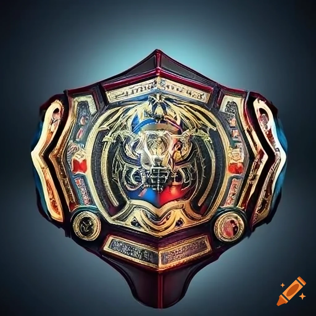 Wrestling championship climax with eagle emblem symbolizing strength and power