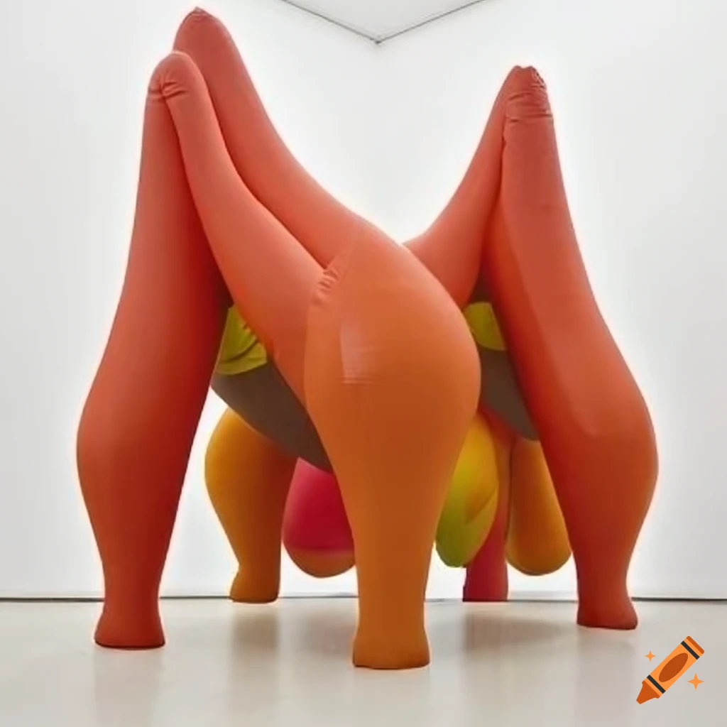 Colorful inflatable sculpture inspired by Spencer Tunick and Ernesto Neto
