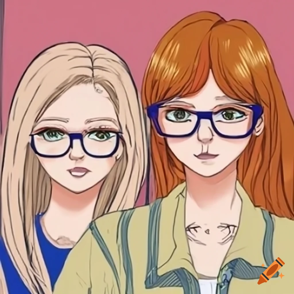 Friends wearing glasses, one blonde and one with ginger hair