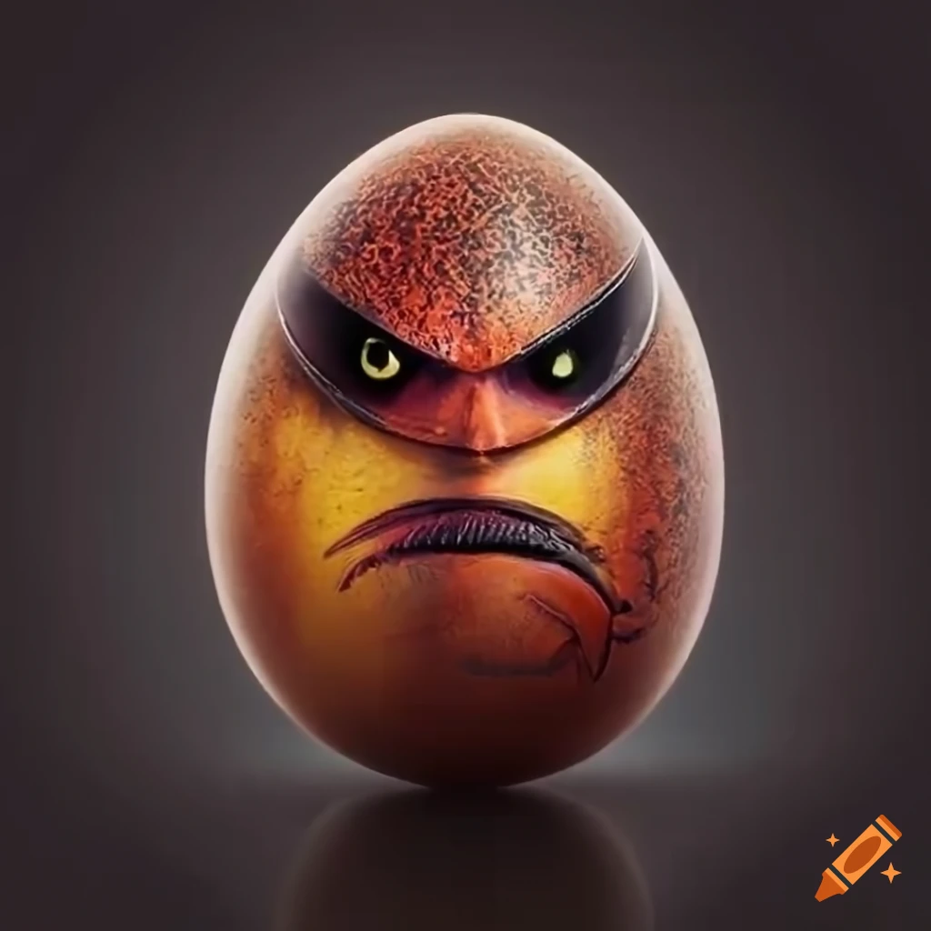 Angry Easter egg representing a dragon egg