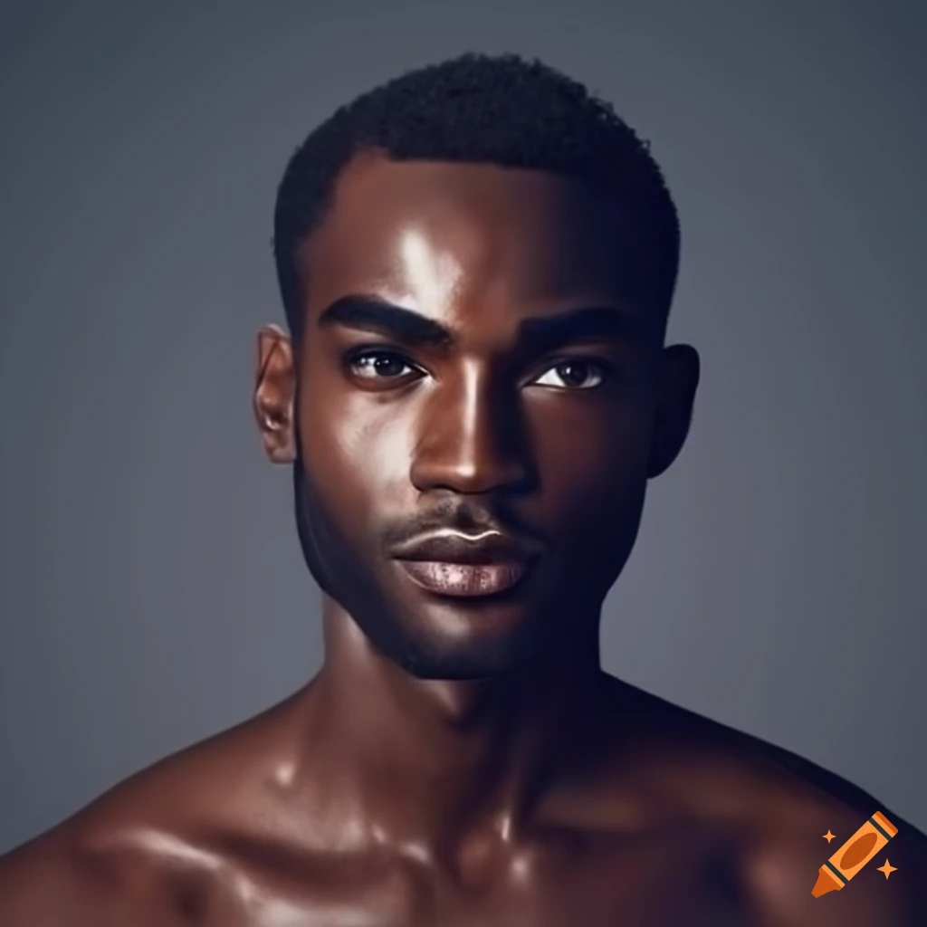 Attractive man with dark skin in high detail and handsome