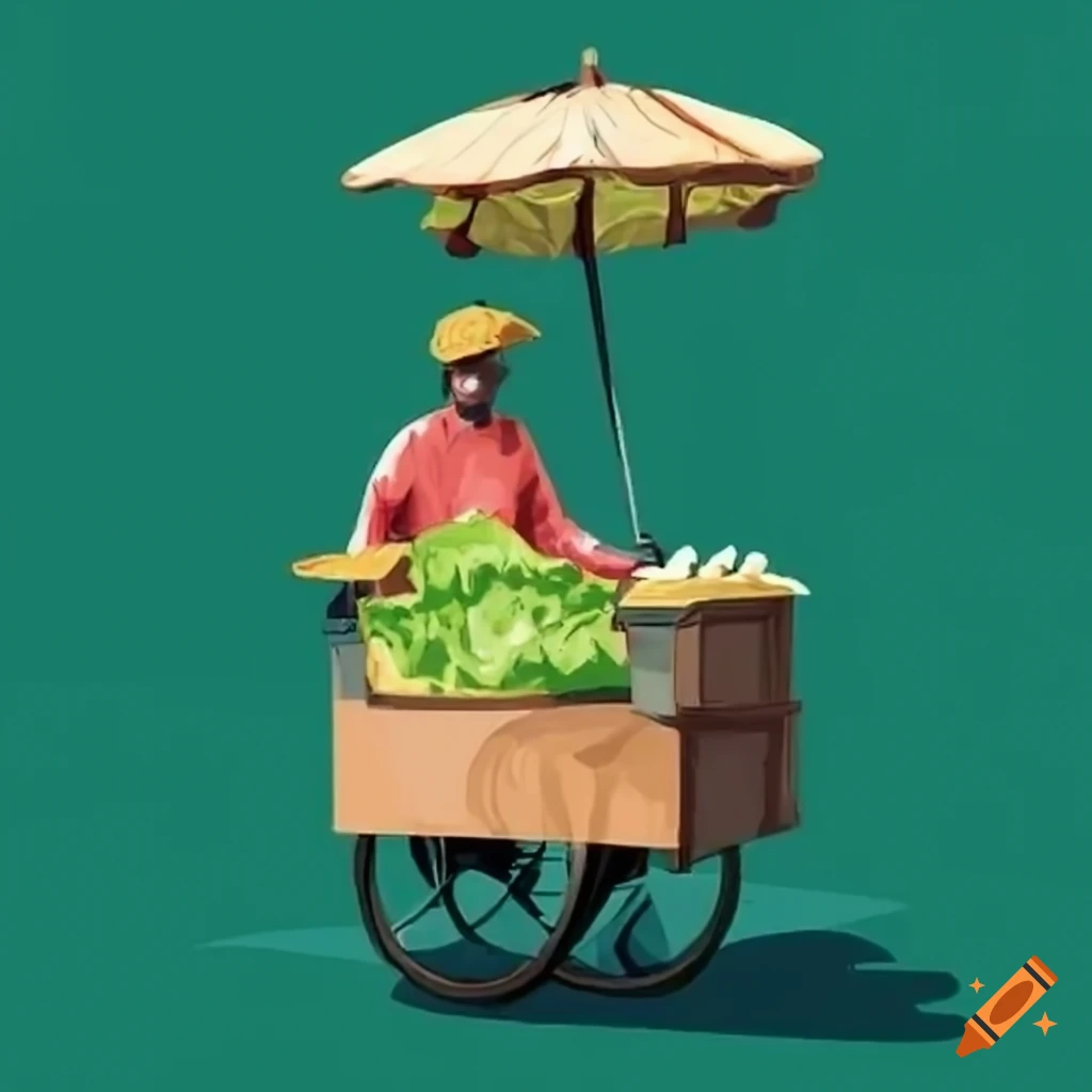 Street vendor at a lettuce stand