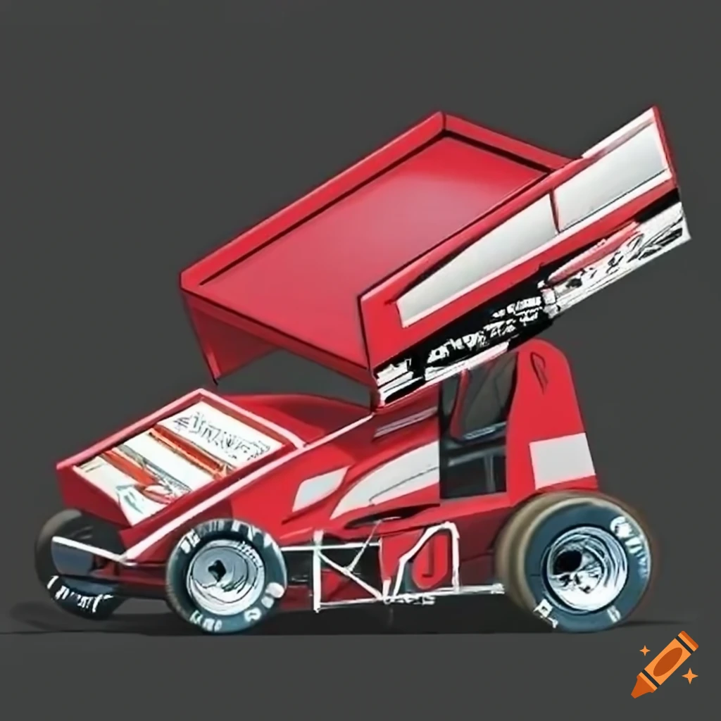 Logo idea for MoKan IMCA 305 Sprint Car Series with winged dirt sprint car in red and black