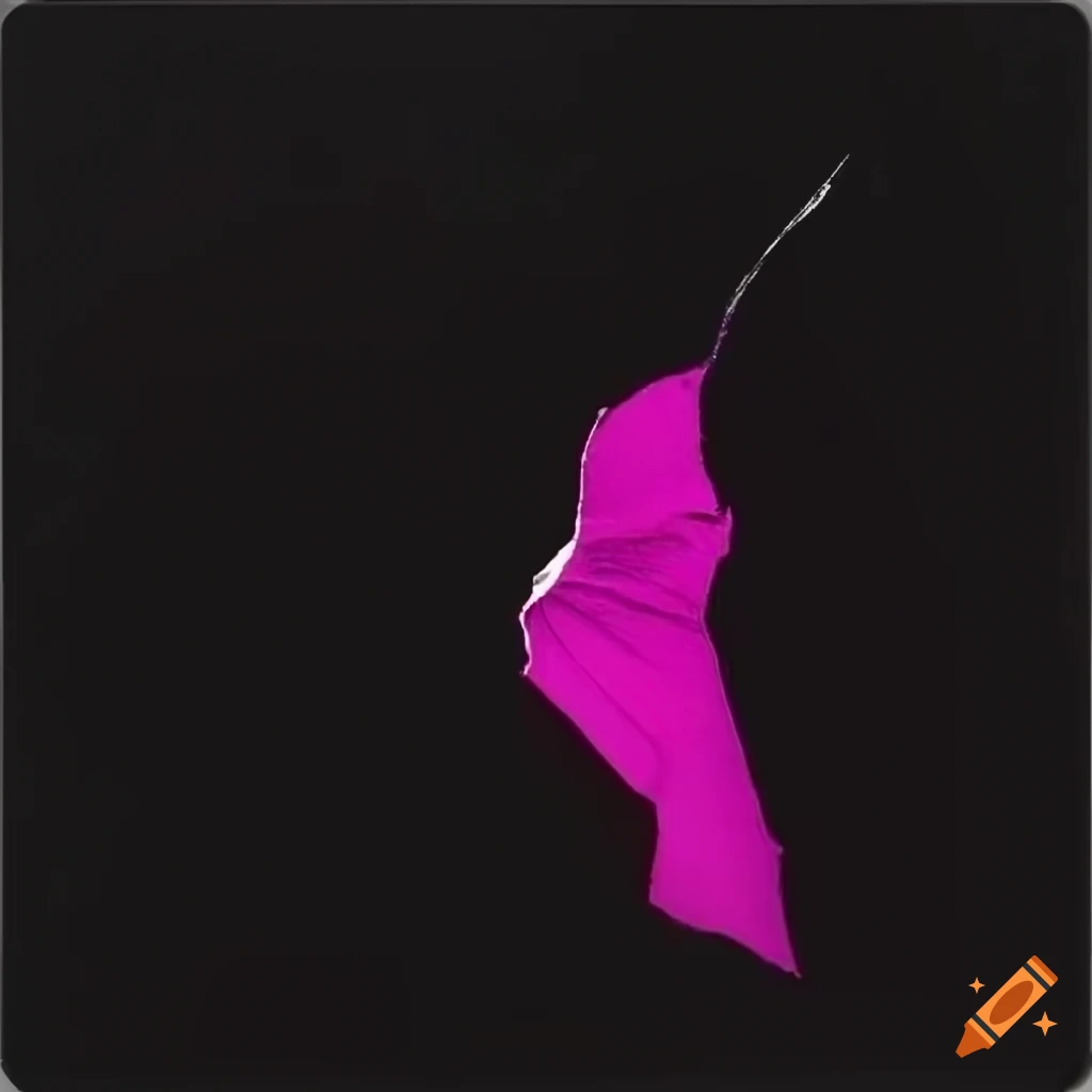 Magenta and black rock album cover with broken glass