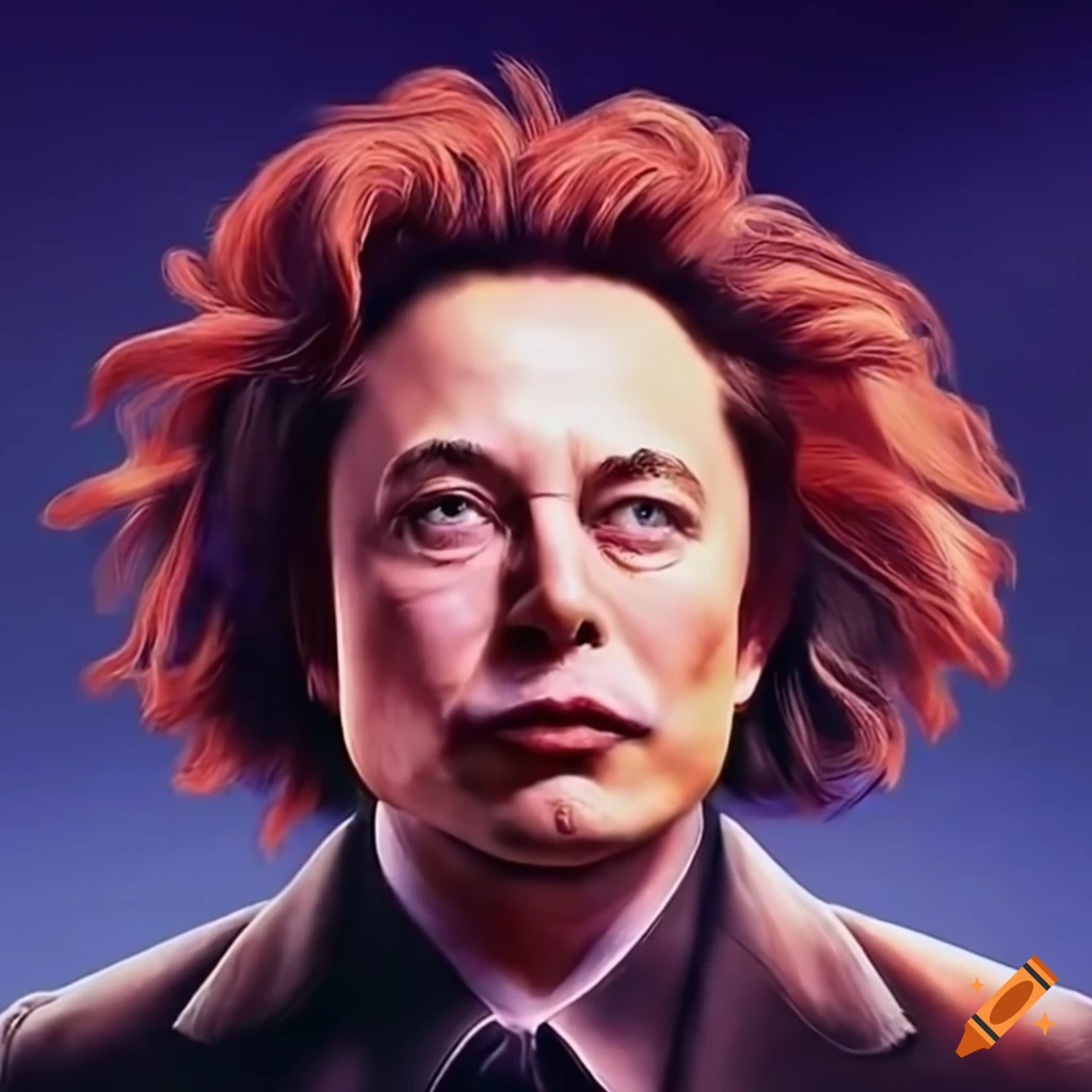 Elon musk with unique hairstyle on Craiyon