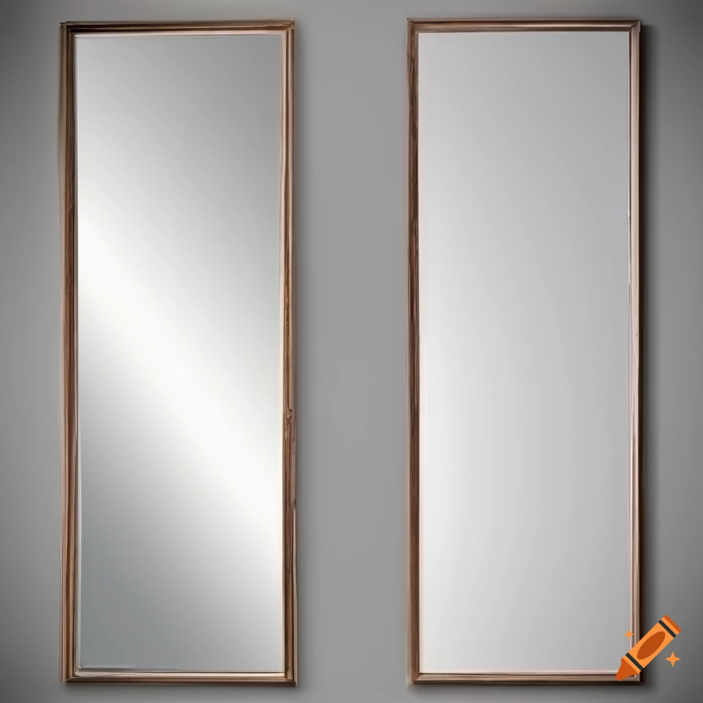 Two mirrors facing each other on a white background on Craiyon
