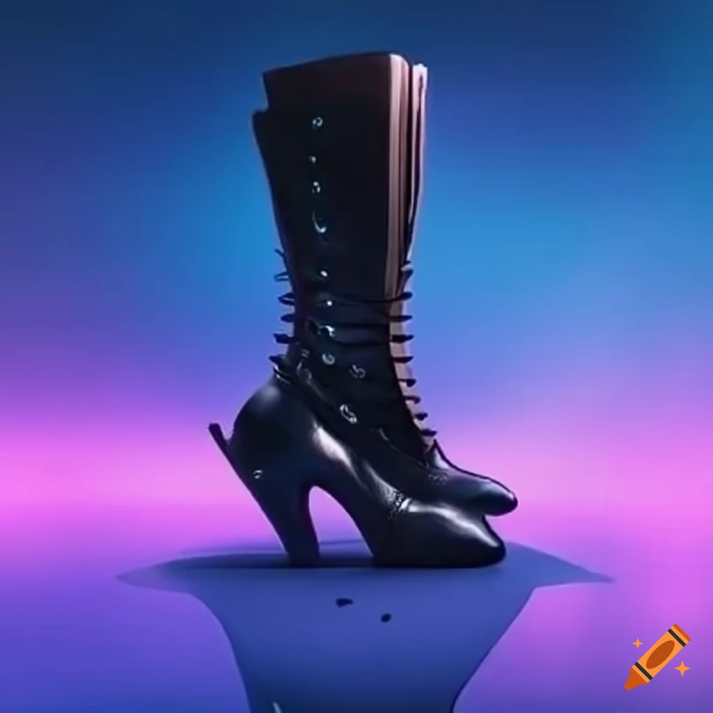Futuristic cybernetic legs with shoes and boots