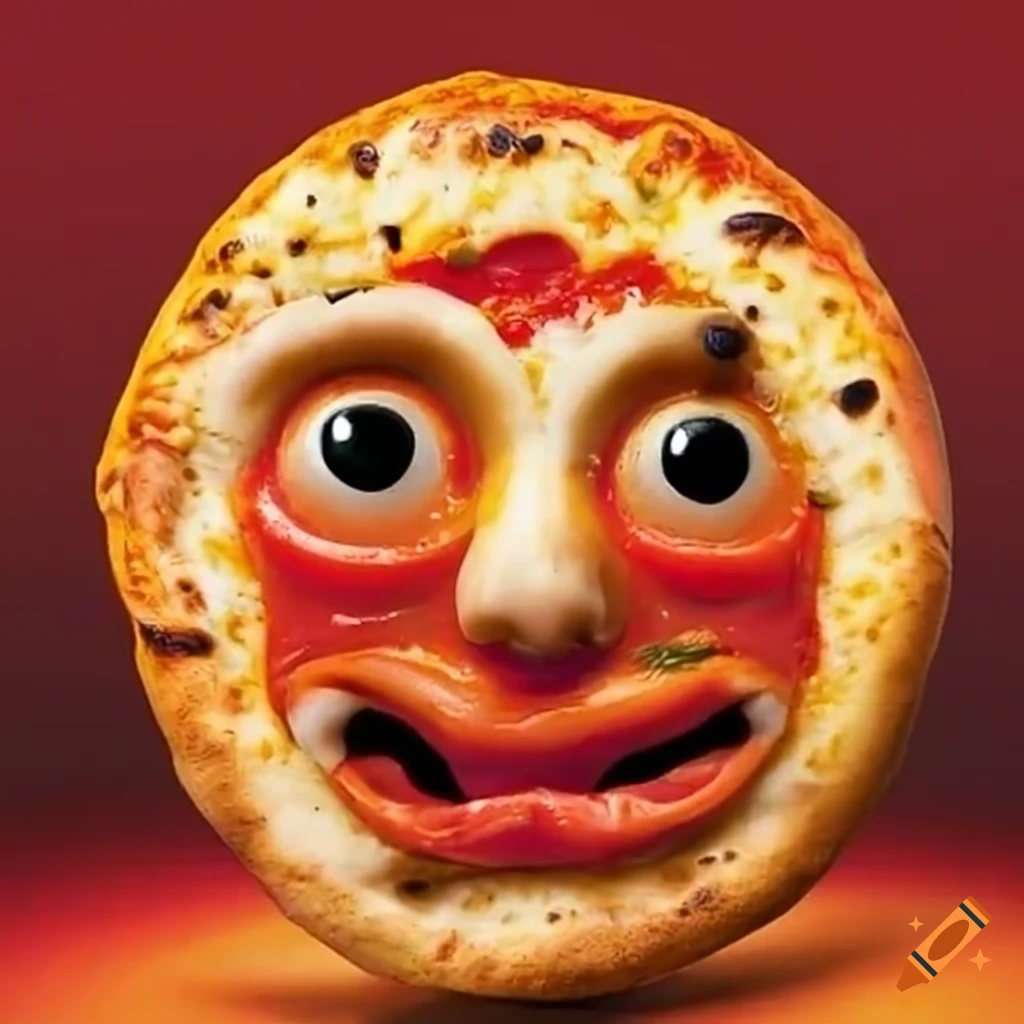 Character inspired by 'all that' with a pizza face on Craiyon